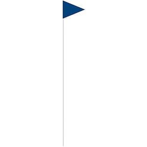 Solid Color Blue Pennant Field Flag w/White Staff