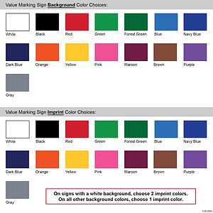 5" x 4" Value Marking Signs - Two Color, Front Only