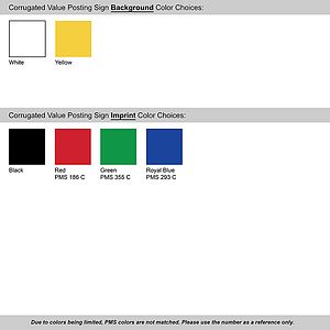 5" x 4" Corrugated Value Posting Signs - One Sided Print