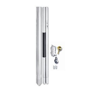 20' White Residential Aluminum Poles Set Without Flag