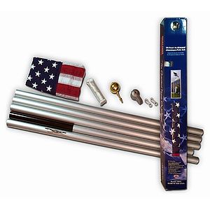 25' Residential Aluminum Pole Set With Embroidered Flag