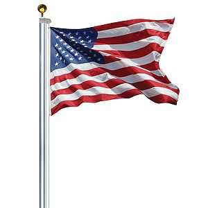 25' Residential Aluminum Pole Set With Embroidered Flag