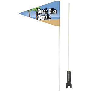 8" x 12" Double Sided PVC Bike Flag with Pole and Bracket