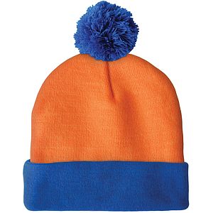 Knit Beanie with Pom and Cuff (No Logo)