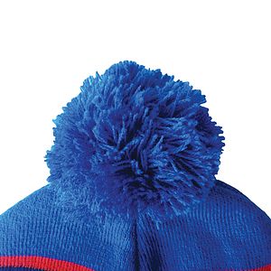 Knit Beanie with Pom and Ribbed Cuff (No Logo)