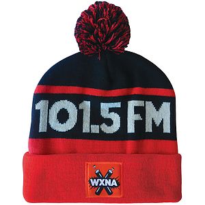 Knit Beanie with Pom and Cuff (Printed Logo)