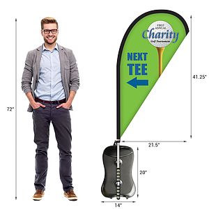 Basic Single Reverse Teardrop Style Backpack Flag Kit