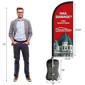 Basic Double Sided Half Drop Style Backpack Flag Kit