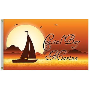 Single Reverse Knitted Polyester Rectangle Boat Flag (36"x60")