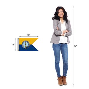 Single Reverse Knitted Polyester Guidon Boat Flag (12"x18")