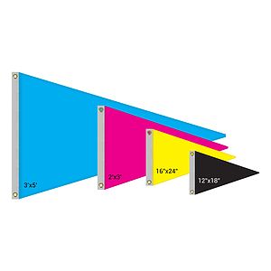 Single Reverse Knitted Polyester Pennant Boat Flag (36"x60")
