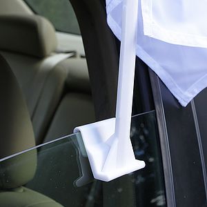 11.5" x 15" Single Reverse Pennant Style Custom Car Flag