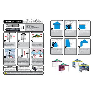 10' Heavy Duty Tent With Three Full Double Sided Walls