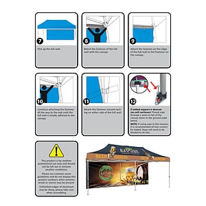 10' x 20' Heavy Duty Canopy Tent with One Full Wall