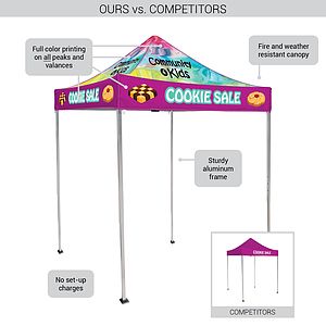 6.5' Square Canopy Tent with 1 Full Double Sided Wall & 2 Double Sided Half Walls
