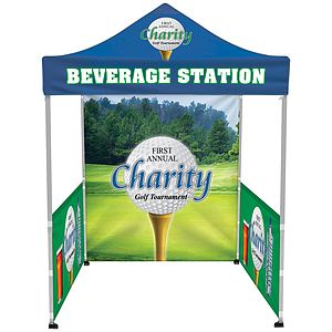 6.5' Square Canopy Tent with 1 Full Double Sided Wall & 2 Double Sided Half Walls