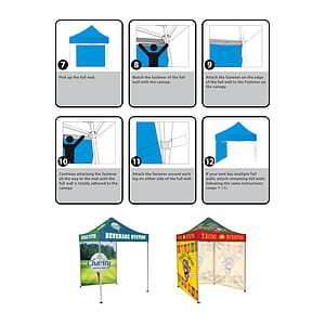 6.5' Square Canopy Tent with 3 Full Single Sided Walls