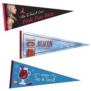 12" x 30" Digitally Printed Single Sided Custom Felt Pennant