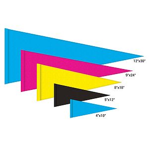 4" x 10" Digitally Printed Single Sided Custom Felt Pennant