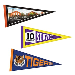 8" x 18" Digitally Printed Single Sided Custom Felt Pennant