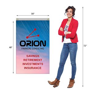 2.5' x 4' Promotional Polyester Single Reverse Vertical Flag