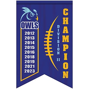4' x 6' Championship Banner Double Sided Dove Tail Cut