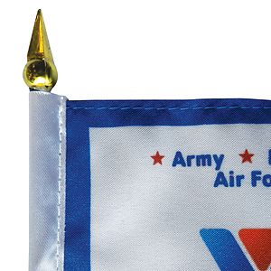 Double Sided Stick Flag with Black Plastic Weighted Base