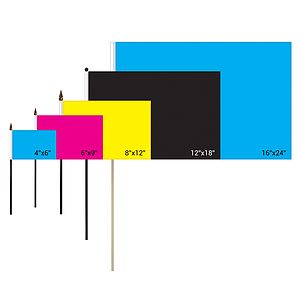 6" x 9" Single Reverse Polyester Stick Flags