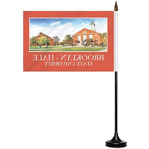 6" x 9" Single Reverse Stick Flag with Black Plastic Weighted Base