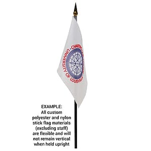 4" x 6" US Imprinted Staff Polyester Stick Flags