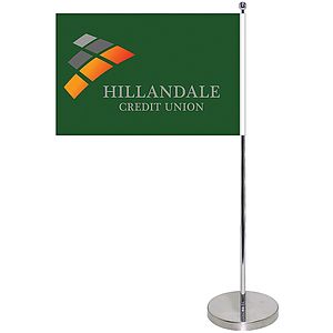 10.6-19.3" Metal Telescopic Flagpole with One Double Sided Flag