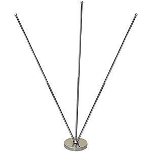 11.4-20" Metal Telescopic Flagpole with Three Single Reverse Flags