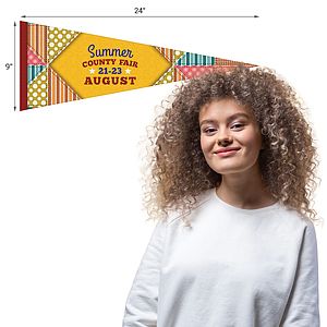 9" x 24" Custom Printed Soft Felt Pennant