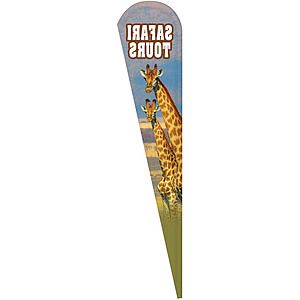 3' x 15' Custom Single Reverse Teardrop Flag