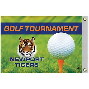14" x 20" Custom Double Sided Knitted Polyester Golf Flag with Heading & Grommets