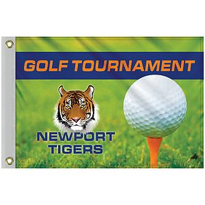 14" x 20" Custom Double Sided Knitted Polyester Golf Flag with Heading & Grommets
