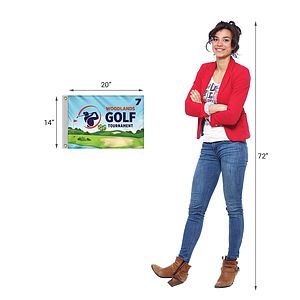 14" x 20" Custom Single Reverse Knitted Polyester Golf Flag with Heading & Grommets