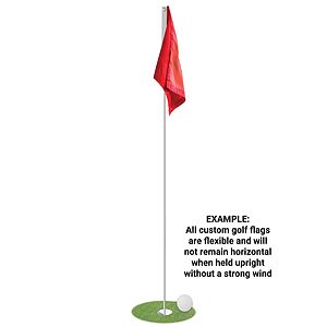 48 - Hour 14" x 20" Custom Single Reverse Knitted Polyester Golf Flag with Heading & Grommets