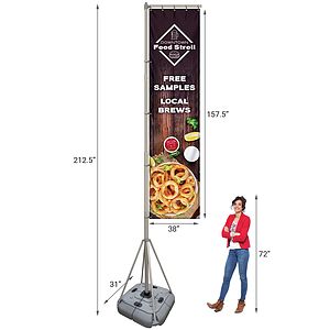13' Giant Flagpole Kit Double Sided