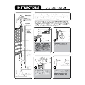 5'-9.5' Gold Adjustable Aluminum Pole w/ 4' x 6' Nylon Flag