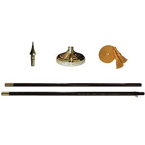9' Oak Pole Indoor Mounting Set with Spear Top