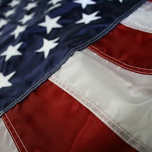 5' X 8' U.S. Indoor Nylon Flag with Pole Hem and Fringe