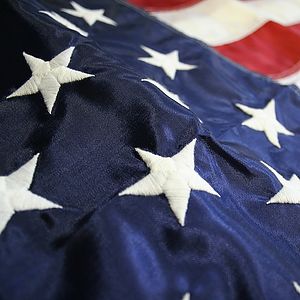 5' X 8' U.S. Indoor Nylon Flag with Pole Hem and Fringe