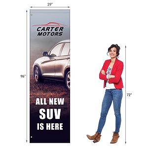 96" x 29" Custom Polyester Avenue Banner