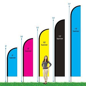 15' Single Reverse Custom Portable Half Drop Banners