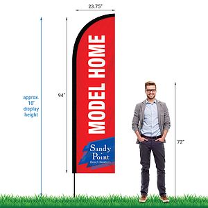 24 - Hour 8' Single Reverse Half Drop Banner with Hardware Set