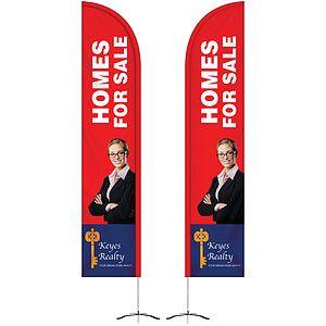 10' Double Sided Half Drop Banner w/ Premium Hardware & Cross Base