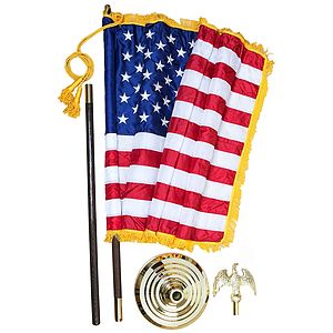 9' US Indoor Parade Set with 4' x 6' Nylon Flag