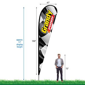 15' Single Reverse Custom Portable Teardrop Banner