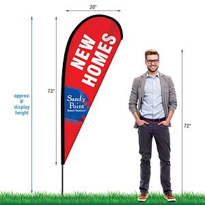 48 - Hour 6' Single Reverse Teardrop Banner with Hardware Set